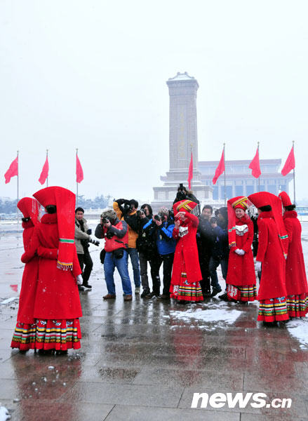 风雪天安门