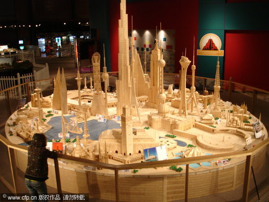 美建筑师用350万牙签建成世界最大牙签城