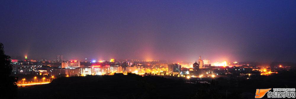 夜幕下的攸县城