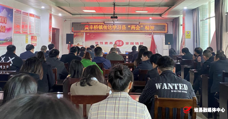 黄丰桥镇传达学习县“两会”精神
