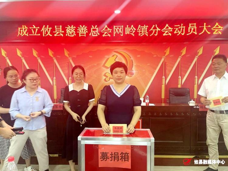 党旗飘扬在慈善前沿 网岭镇机关党员干部带头捐款