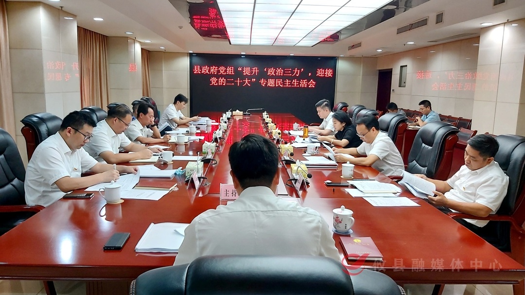 县政府党组“提升‘政治三力’ ，迎接党的二十大” 专题民主生活会召开