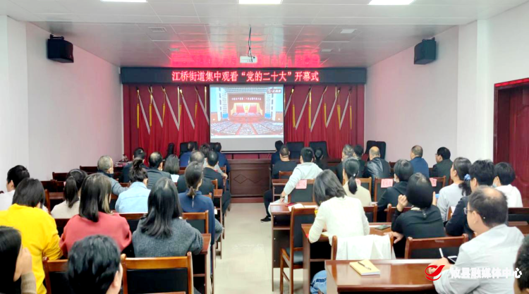 江桥街道组织观看中国共产党第二十次全国代表大会开幕盛况