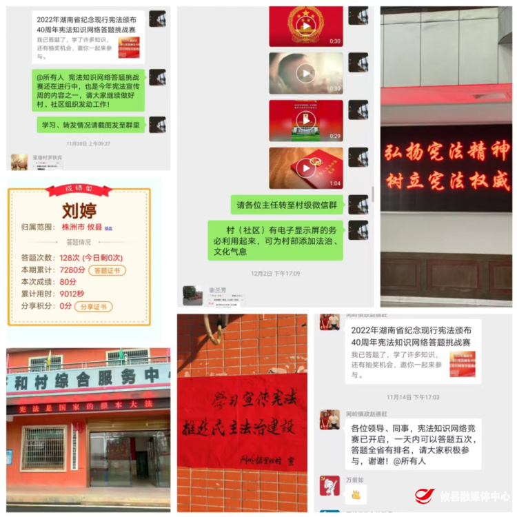 攸县司法局网岭司法所开展第五个“宪法宣传周”活动