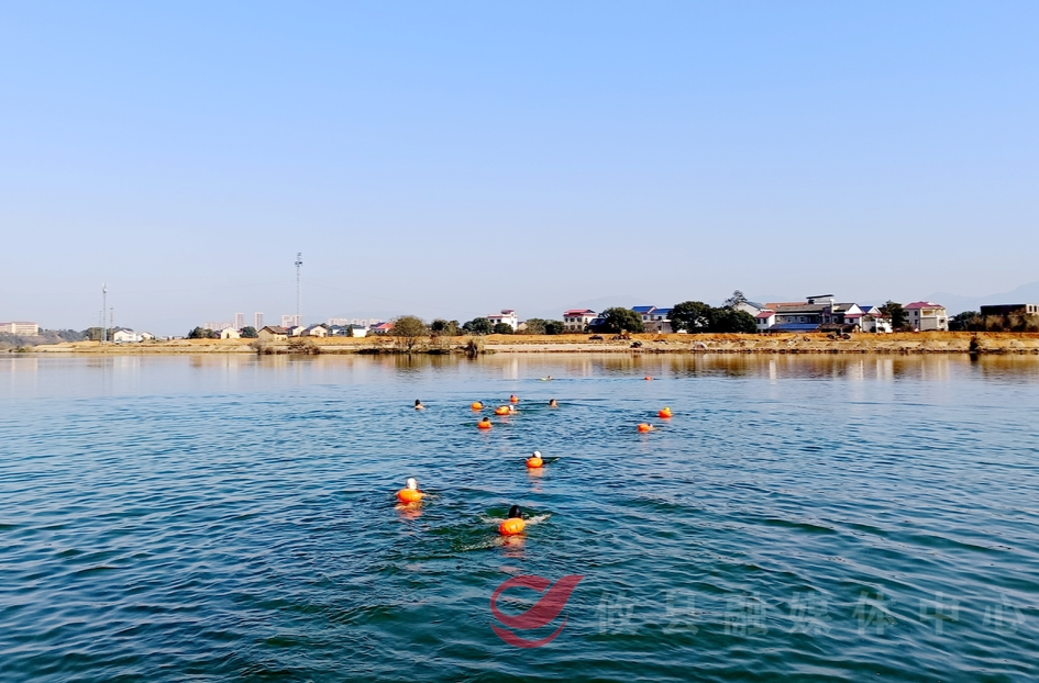 庆元旦：冬泳爱好者激情畅游洣水河  健康快乐迎新年