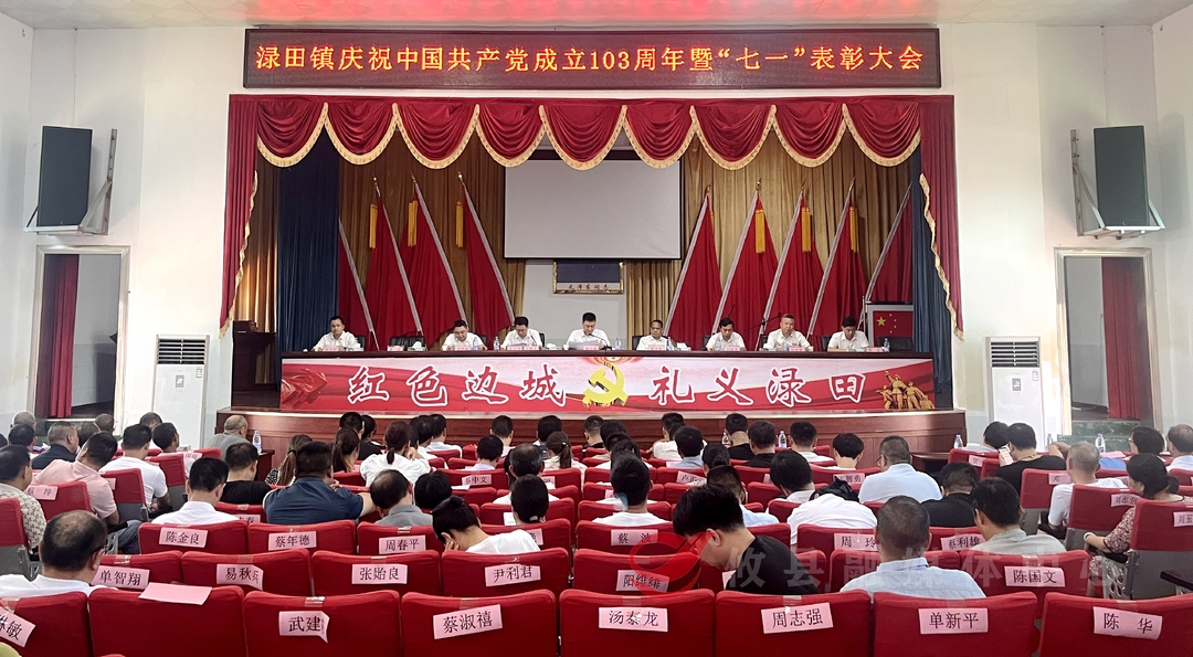渌田镇举行庆祝中国共产党成立103周年暨“七一”表彰大会