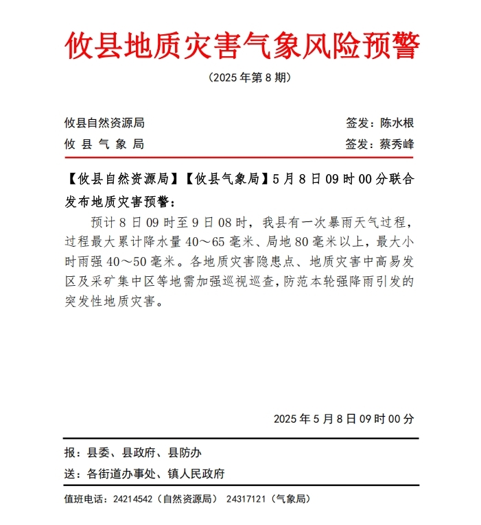 攸县地质灾害气象风险预警