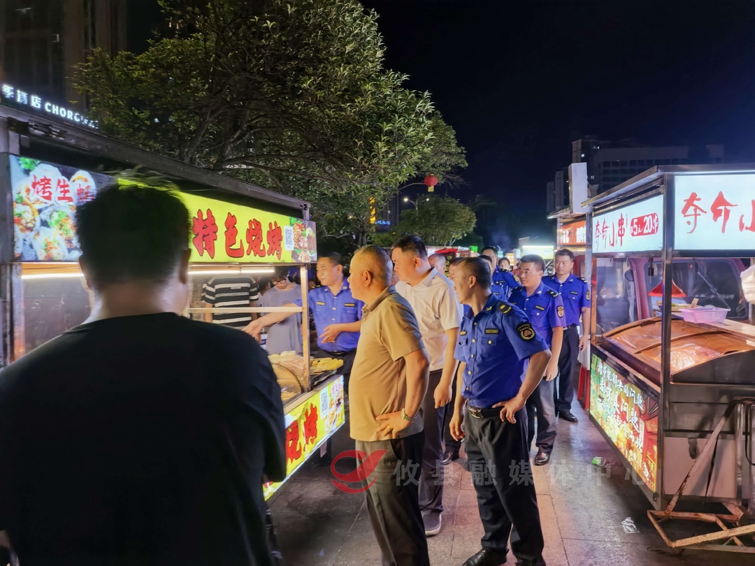 夜间巡查护蓝天 攸县城管开展城区餐饮油烟专项排查行动