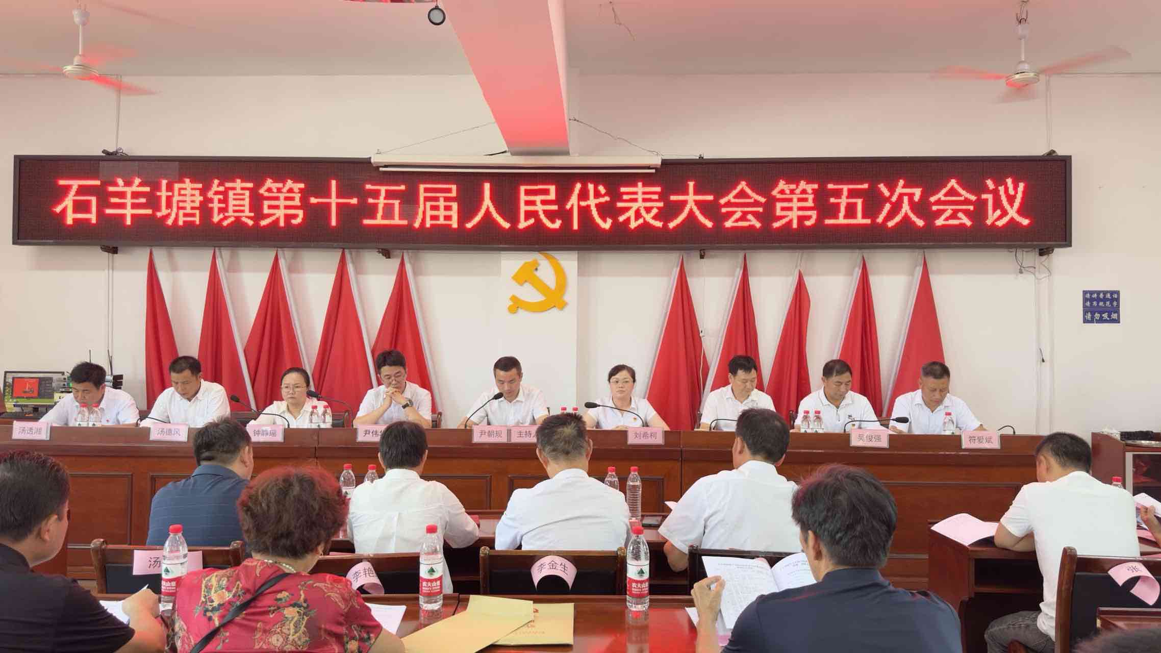 石羊塘镇第十五届人民代表大会第五次会议召开