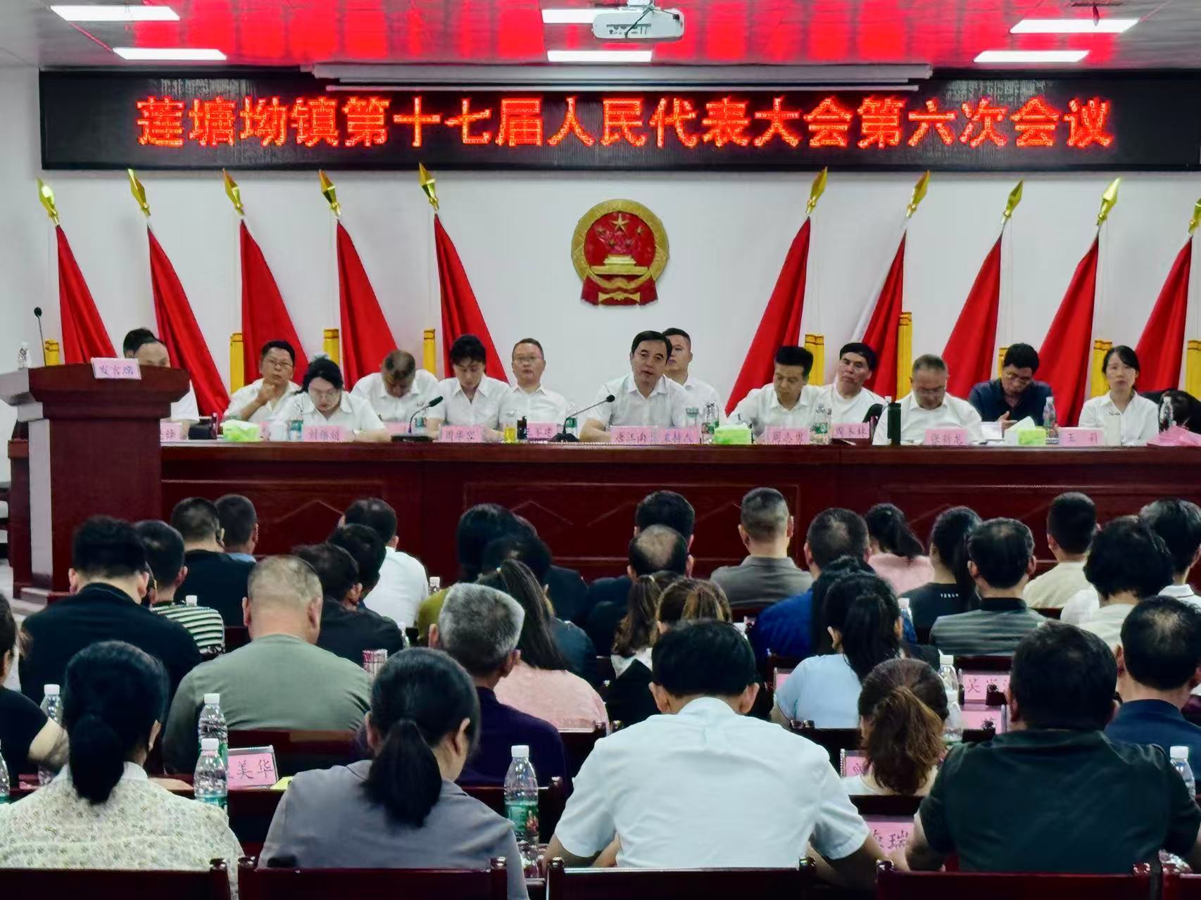 莲塘坳镇第十七届人民代表大会第六次会议胜利召开